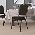 Flash Furniture HERCULES Series Crown Back Stacking Banquet Chair, Brown Patterned/Goldvein