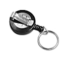 SICURIX ID Card Reel with Ring - Plastic - 1 Each - Black