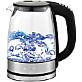 Brentwood 1.79 Qt Cordless Digital Electric Glass Kettle With 6 Precise Temperature Presets & Swivel Base, Black 1 thumbnail image
