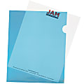 JAM Paper® Plastic Sleeves, 9" x 11 1/2", 1" Capacity, Blue, Pack Of 12