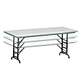 Realspace® Adjustable-Height Molded Plastic Top Folding Table, 6'W, Platinum 1 thumbnail image