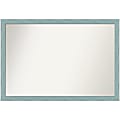 Amanti Art Non-Beveled Rectangle Wood Framed Bathroom Wall Mirror, 26-1/4” x 38-1/4”, Sky Blue Rustic