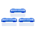 Iris Ultimate Weathertight Storage Boxes, 23-5/8”L x 20-1/16”W x 10-1/4”H, 41.2 Qt, Clear, Set Of 3 Boxes 1 thumbnail image