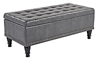 Office Star™ Caldwell Square Storage Ottoman, Gray 1 thumbnail image