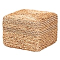bali & pari Marella Modern Bohemian Seagrass Accent Footstool, 11-13/16”H x 15-3/4”W x 15-3/4”D, Natural Brown 1 thumbnail image