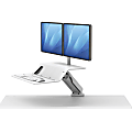 Fellowes® Lotus™ RT Sit-Stand Workstation, Dual Monitor, White 1 thumbnail image