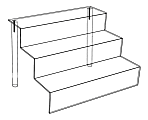 Azar Displays 3-Tier Counter Step Displays, 6"H x 9"W x 6-1/4"D, Clear, Pack Of 4 Displays