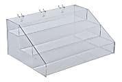 Azar Displays 3-Tier Step Display Organizer, 7”H x 16”W x 11-3/4”D, Clear