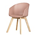 South Shore Flam Chair With Wooden Legs, Pink/Natural