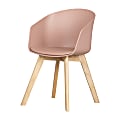 South Shore Flam Chair With Wooden Legs, Pink/Natural 1 thumbnail image