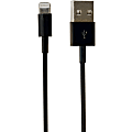 VisionTek Lightning to USB .25 Meter Cable Black (M/M) - 9.8 in USB lightning cable for iPhone, iPad Air, iPad Mini, iPod - Data and Power 1 thumbnail image