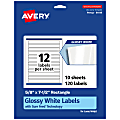 Avery® Glossy Permanent Labels With Sure Feed®, 94119-WGP10, Rectangle, 5/8" x 7-1/2", White, Pack Of 120
