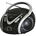 Naxa® Portable MP3/CD Player With AM/FM Stereo Radio, Black/Silver
