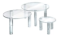 Azar Displays 3-Piece Acrylic Round Riser Set, 4"H, 6"H, 8"H, Clear 1 thumbnail image