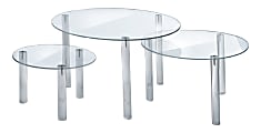 Azar Displays 3-Piece Round Riser Display Set, 6”H, 8"H, 10"H, Clear 1 thumbnail image