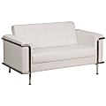 Flash Furniture Hercules Lesley Contemporary Bonded LeatherSoft™ Loveseat, White/Stainless Steel