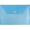 JAM Paper® Plastic Booklet Envelopes, Legal Size, 9 3/4" x 14 1/2", Hook & Loop Closure, Blue, Pack Of 12 1 thumbnail image