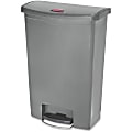 Rubbermaid Commercial Slim Jim Step-On Container - Step-on Opening - Hinged Lid - 24 gal Capacity - Pedal Control, Easy to Clean, Wheels 1 thumbnail image