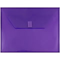 JAM Paper® Plastic Booklet Envelopes, Letter-Size, 9 3/4" x 13", Hook & Loop Closure, Dark Purple, Pack Of 12