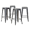 Baxton Studio Horton 4-Piece Stackable Bar Stool Set, Gray 1 thumbnail image