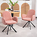 Glamour Home Beacher Linen Fabric Dining Accent Chair, Pink/Black 1 thumbnail image