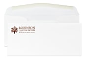 Custom 1-Color Flat Print #10 Envelopes, Cougar® Opaque Smooth, 4-1/8" x 9-1/2", White, Box Of 250 Envelopes