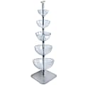 Azar Displays 5-Tier Bowl Display, Cascading, 60"H x 17"W x 17"D, Clear