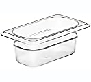 Cambro Camwear GN 1/9 Size 2" Food Pans, 2”H x 4-1/4”W x 7”D, Clear, Set Of 6 Pans