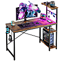 Bestier Gaming Computer Desk With RGB LED Lights And 4-Tier Storage Shelves, 45"W, Rustic Brown 1 thumbnail image