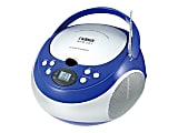 Naxa® Portable MP3/CD Player With AM/FM Stereo Radio, Blue/Silver