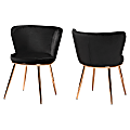 Baxton Studio Farah Dining Chairs, Black/Rose Gold, Set Of 2 Chairs 1 thumbnail image