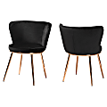 Baxton Studio Farah Dining Chairs, Black/Rose Gold, Set Of 2 Chairs
