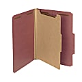 Smead® Pressboard Classification Folders, 1 Divider, Letter Size, 100% Recycled, Red, Box Of 10