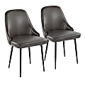LumiSource Marcel Dining Chairs, Gray/Black, Set Of 2 Chairs
