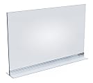 Azar Displays Acrylic T-Strip Horizontal Sign Holders, 11" x 17", Clear, Pack Of 10 Sign Holders