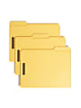 Smead® Color Reinforced Tab Fastener Folders, Letter Size, 1/3 Cut, 100% Recycled, Yellow, Pack Of 50 1 thumbnail image
