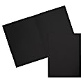JAM Paper® 2-Pocket Linen Presentation Folders, 9" x 12", Black, Pack Of 6