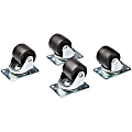 StarTech.com Heavy Duty Casters for Server Racks/Cabinets, Set of 4 Universal M6 2-inch Swivel Caster Kit, 45x75mm Pattern, Replacement Caster Wheels for 4 Post Racks, Steel/Plastic - 4-Pack Rolling Caster Kit (RKCASTER2)