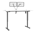 Bestar Upstand Electric 72"W Standing Desk With Dual Monitor Arm, White