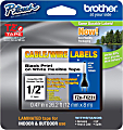 Brother P-touch TZe-FX231 Laminated Flexible ID Label Maker Tape, 1/2" x 26-2/10', Black on White