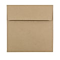 JAM Paper® Square Invitation Envelopes, 5 1/2" x 5 1/2", Gummed Seal, 100% Recycled, Brown Kraft Paper Bag, Pack Of 25 1 thumbnail image