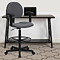 Flash Furniture Fabric Drafting Chair with Adjustable Arms (Cylinders: 22.5''-27''H or 26''-30.5''H), Gray/Black