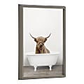 Uniek Kate And Laurel Blake Framed Printed Glass Art, 18" x 24", Highland Cow In Tub Color
