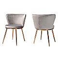 Baxton Studio Farah Dining Chairs, Gray/Rose Gold, Set Of 2 Chairs 1 thumbnail image