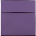 JAM Paper® Color Square Invitation Envelopes, 5 1/2" x 5 1/2", Gummed Seal, Dark Purple, Pack Of 25 1 thumbnail image