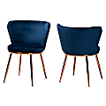 Baxton Studio Farah Dining Chairs, Navy Blue/Rose Gold, Set Of 2 Chairs 1 thumbnail image