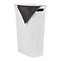 Mind Reader Linen Design Laundry Hamper, 40 L, 23-1/2”H x 10-3/4”W x 18-1/2"L, White 1 thumbnail image