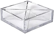 Azar Displays 4-Compartment Square Tray Desk Organizers, 2"H x 6"W x 6"D, Clear, Pack Of 2 Organizers