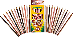 Crayola® Color Of The World Colored Pencils, 3 mm, Assorted Colors, Pack Of 24 Pencils