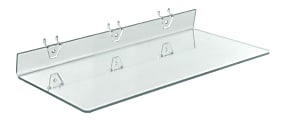 Azar Displays Acrylic Shelves For Pegboards/Slatwalls, 20" x 8", Clear, Pack Of 4 Shelves